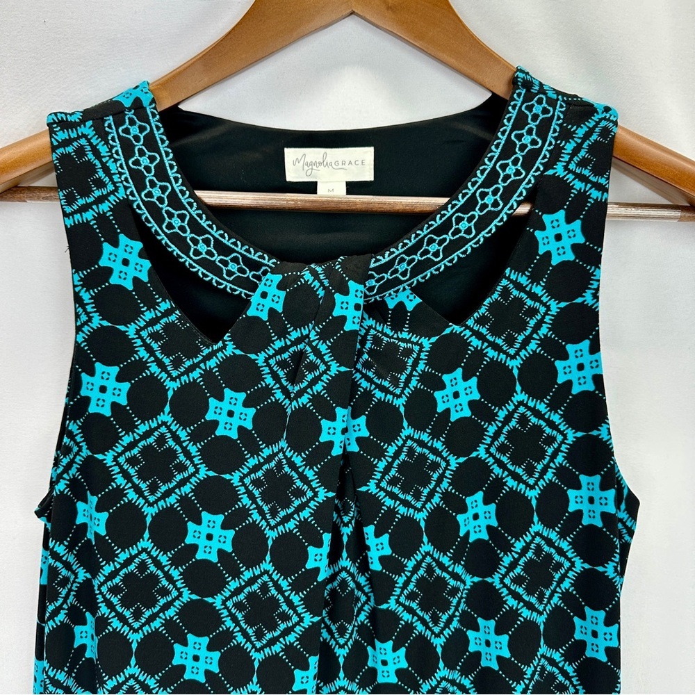 Little Black Dress with Pop of Color Sleeveless  Dress Size M Shift Sheath - Picture 5 of 16